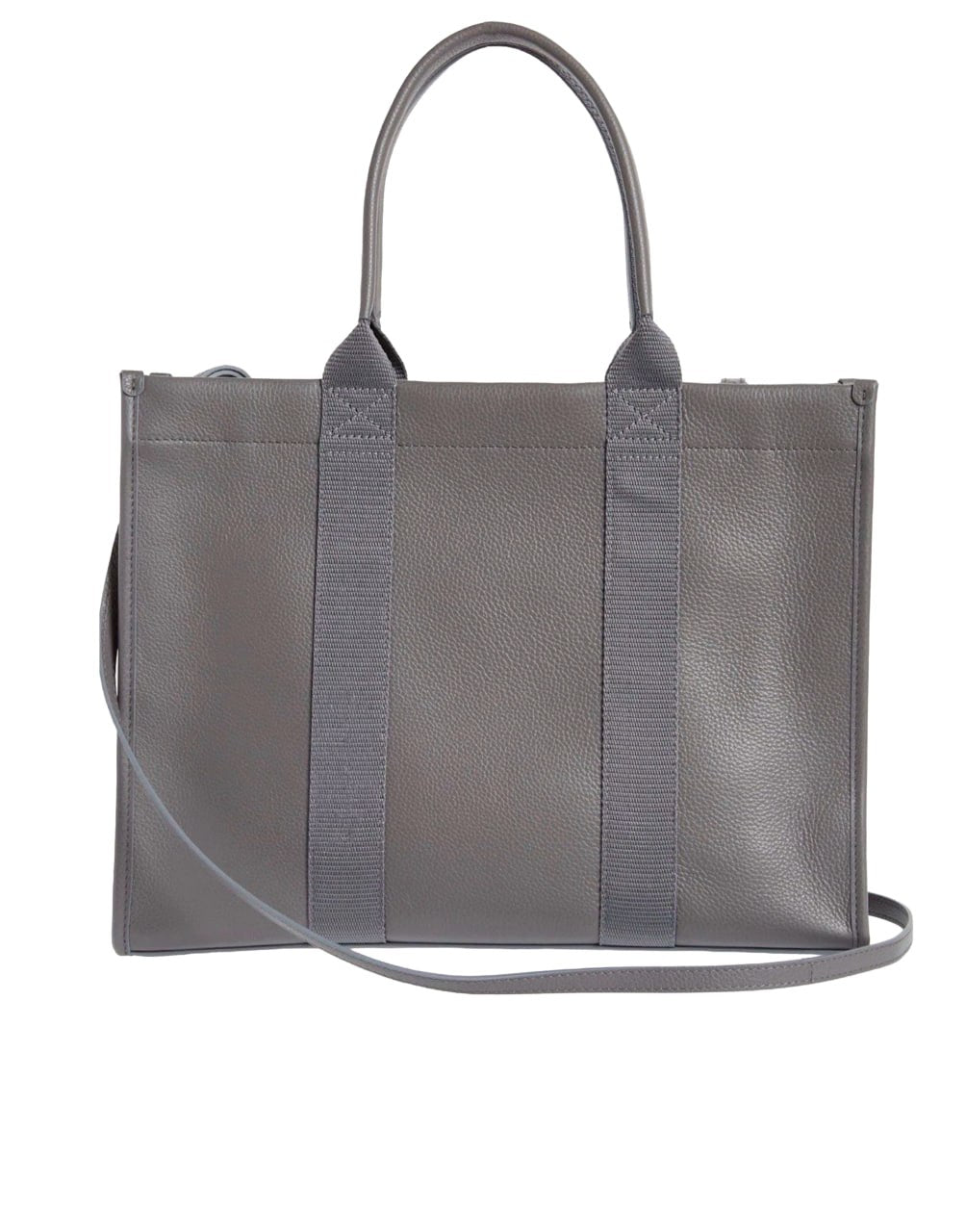 BALENCIAGA NAVY CABAS S LEATHER TOTE GRAY