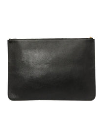 BALENCIAGA NAVY CABAS LOGO POUCH CLUTCH