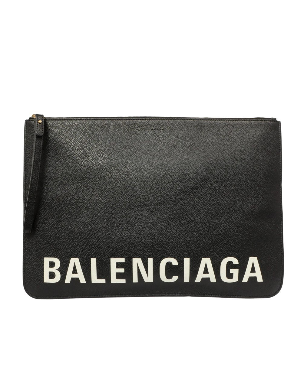 BALENCIAGA NAVY CABAS LOGO POUCH CLUTCH