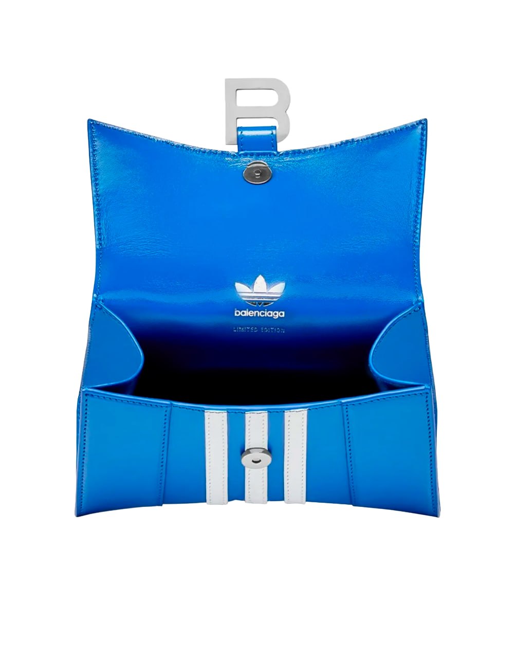 BALENCIAGA X ADIDAS HOURGLASS TOP HANDLE BAG BLUE / WHITE