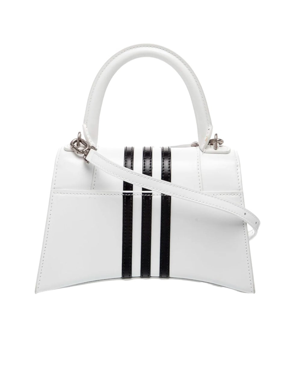 BALENCIAGA HOURGLASS TOP HANDLE BAG – WHITE WITH BLACK RACING ST