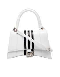 BALENCIAGA HOURGLASS TOP HANDLE BAG – WHITE WITH BLACK RACING ST
