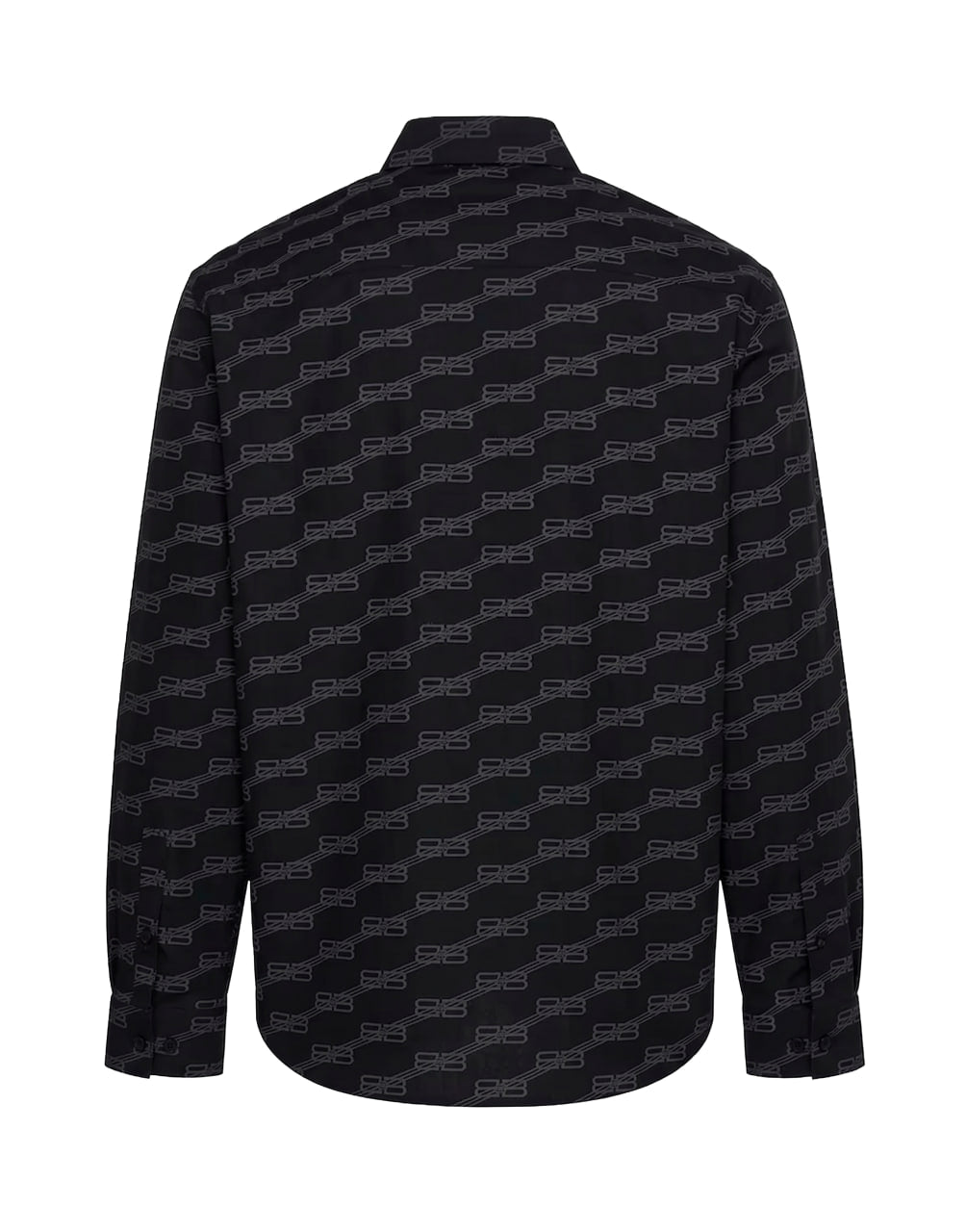 SHIRT BB MONOGRAM COTTON POPLIN BLACK - GRAPHITE