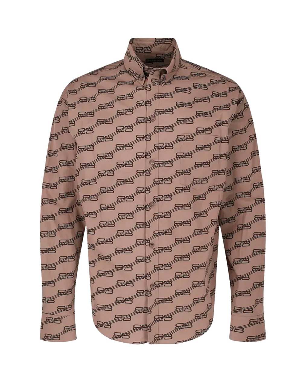 SHIRT BB MONOGRAM COTTON POPLIN BEIGE/ BROWN