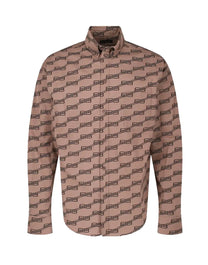 SHIRT BB MONOGRAM COTTON POPLIN BEIGE/ BROWN