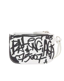 BALENCIAGA LE CAGOLE LONG COIN AND CARD HOLDER GRAFFITI WHITE/BLUE