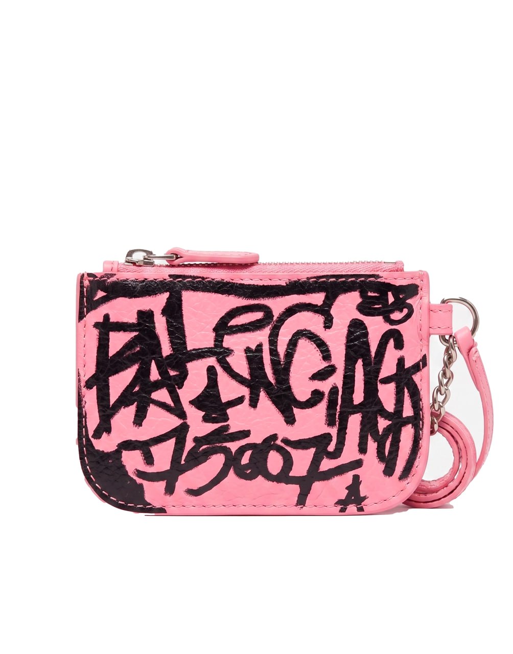 BALENCIAGA LE CAGOLE LONG COIN AND CARD HOLDER GRAFFITI PINK