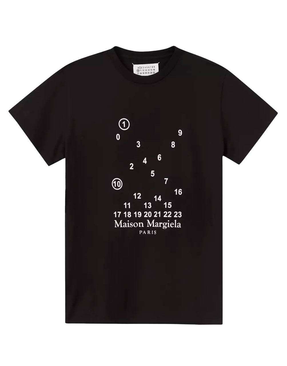 MAISON MARGIELA NUMERIC LOGO PRINT T-SHIRT | BLACK