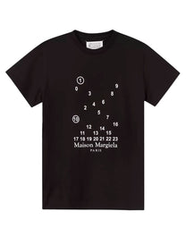 MAISON MARGIELA NUMERIC LOGO PRINT T-SHIRT | BLACK