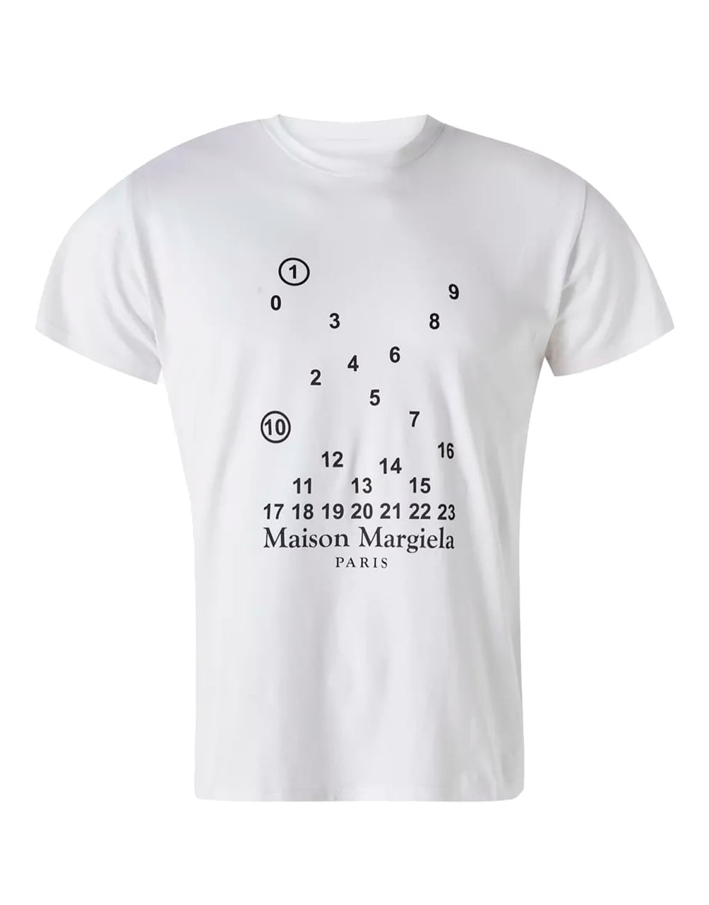 MAISON MARGIELA NUMERIC LOGO PRINT T-SHIRT | WHITE