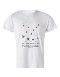 MAISON MARGIELA NUMERIC LOGO PRINT T-SHIRT | WHITE