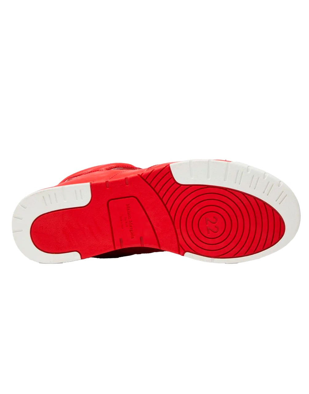 MAISON MARGIELA MEN'S RED DEADSTOCK LEATHER TRAINERS