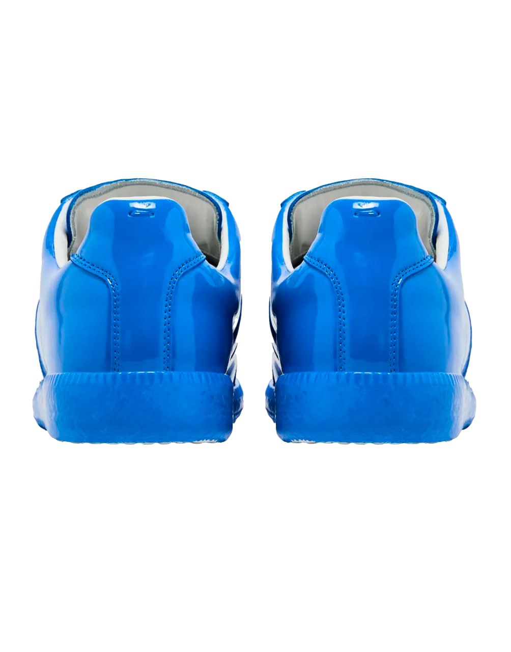 MAISON MARGIELA REPLICA LOW SNEAKER IN A DAZZLING BLUE PATENT LEATHER
