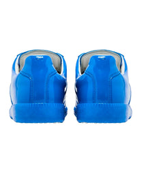 MAISON MARGIELA REPLICA LOW SNEAKER IN A DAZZLING BLUE PATENT LEATHER