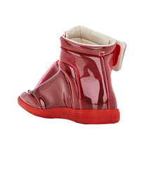 MAISON MARGIELA FUTURE HIGH-TOP SNEAKER IN RED PVC AND LEATHER.