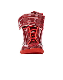 MAISON MARGIELA FUTURE HIGH-TOP SNEAKER IN RED PVC AND LEATHER.