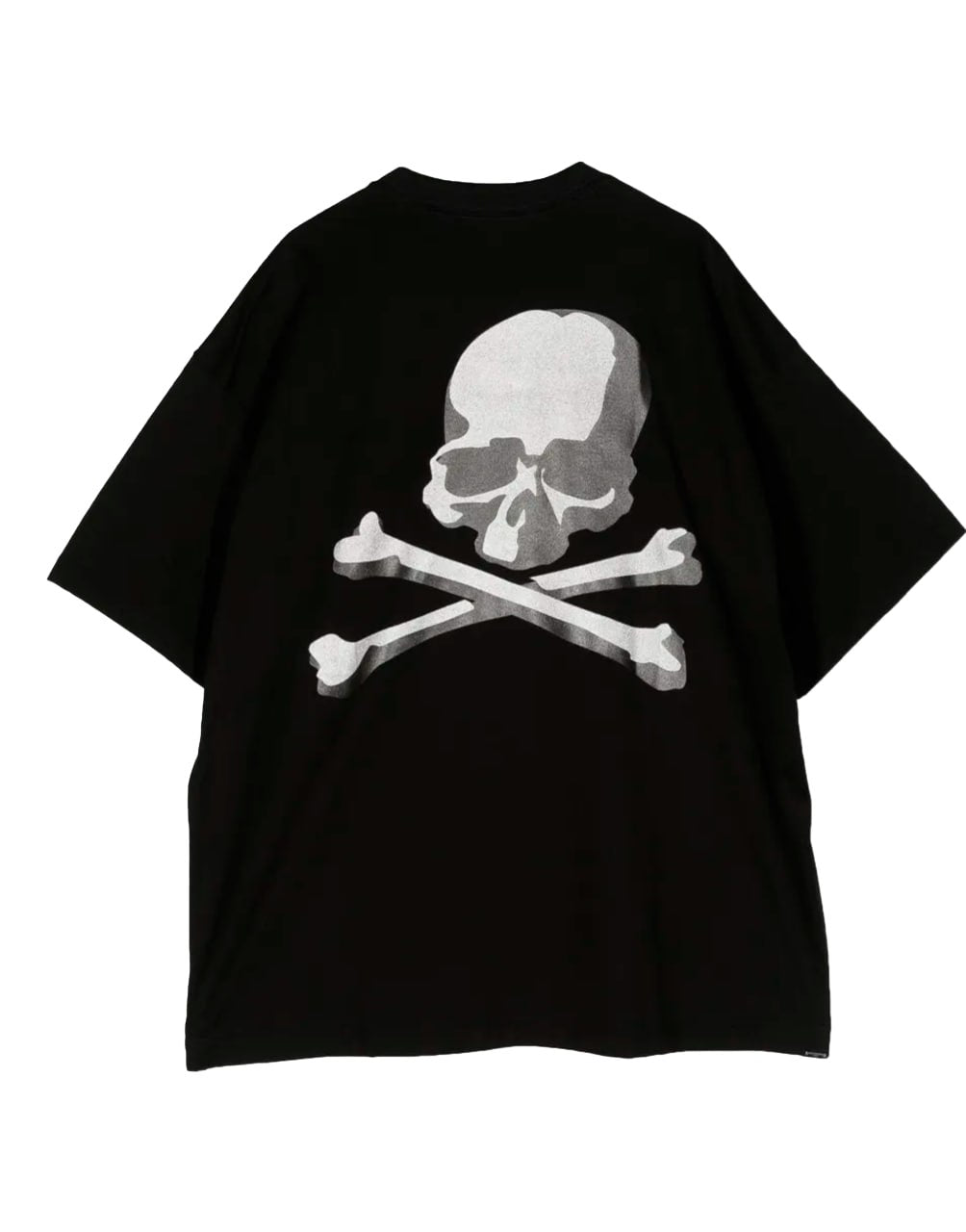 MASTERMIND WORLD GLITTER SKULL COTTON T-SHIRT IN BLACK WITH A LOGO PRINT ON THE FRONT