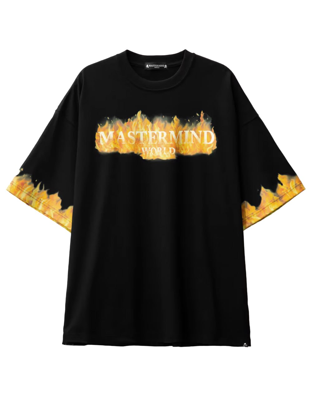 MASTERMIND WORLD MAN BLACK T-SHIRTS &amp; TANK TOPS_YELLOW