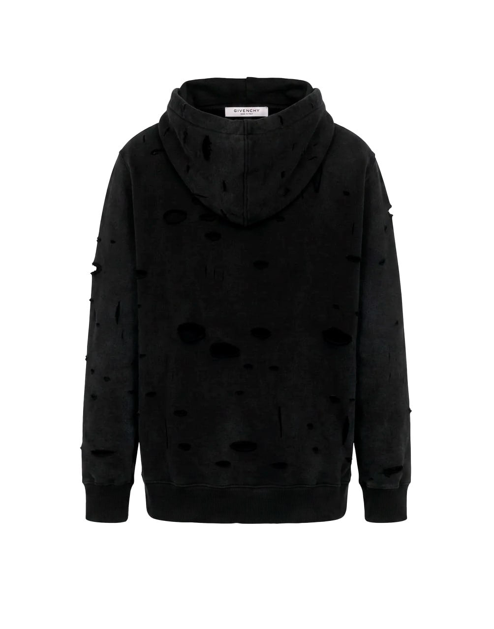 GIVENCHY DESTROYED LOGO HOODIE BLACK CAPOTA