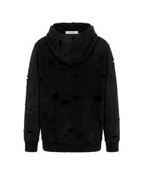 GIVENCHY DESTROYED LOGO HOODIE BLACK CAPOTA