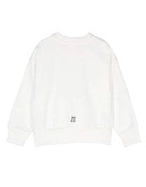 GIVENCHY LOGO EMBOSSED SILVER WHITE CREW NECK