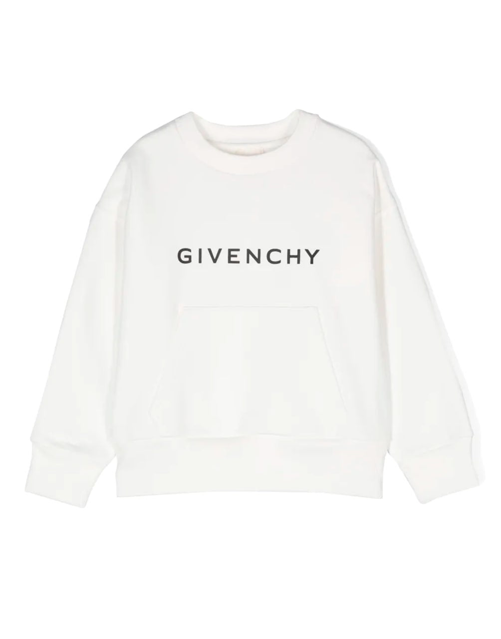 GIVENCHY LOGO EMBOSSED SILVER WHITE CREW NECK