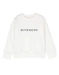 GIVENCHY LOGO EMBOSSED SILVER WHITE CREW NECK