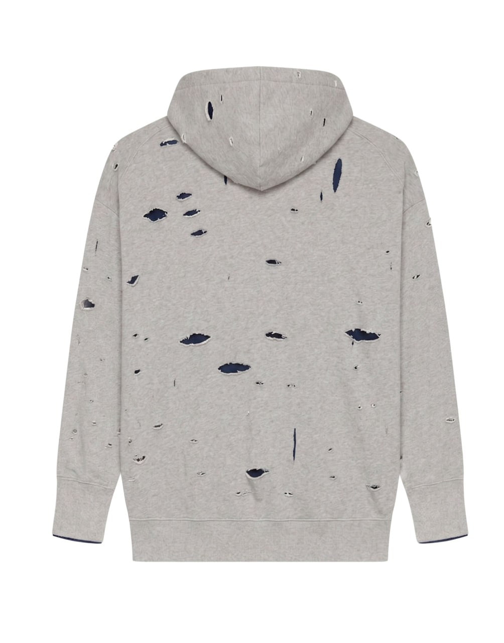 GIVENCHY LAYRED DISTRESS HOODIE GREY