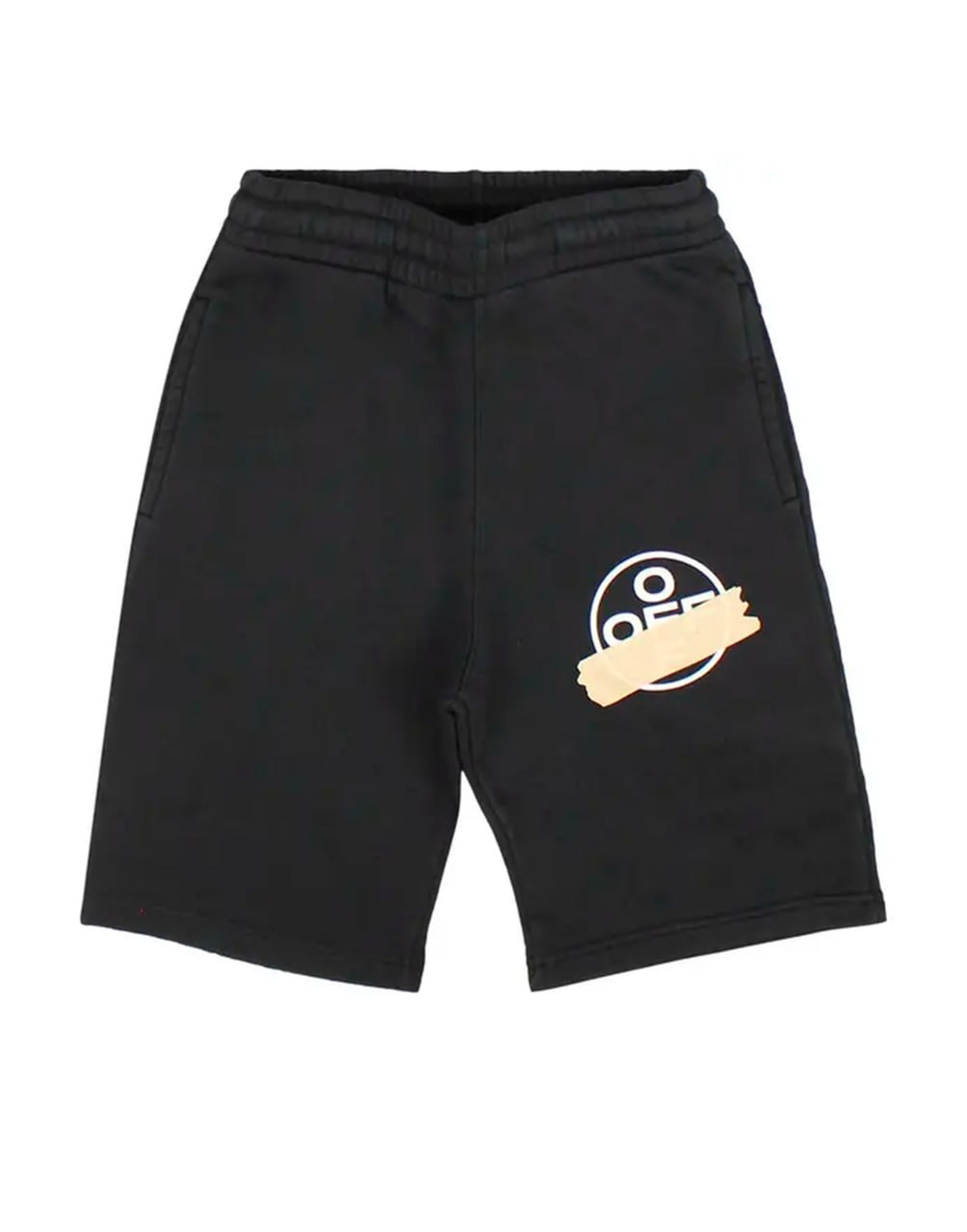 BUY OFF-WHITE TAPE SWEATSHORTS 'BLACK/BEIGE'