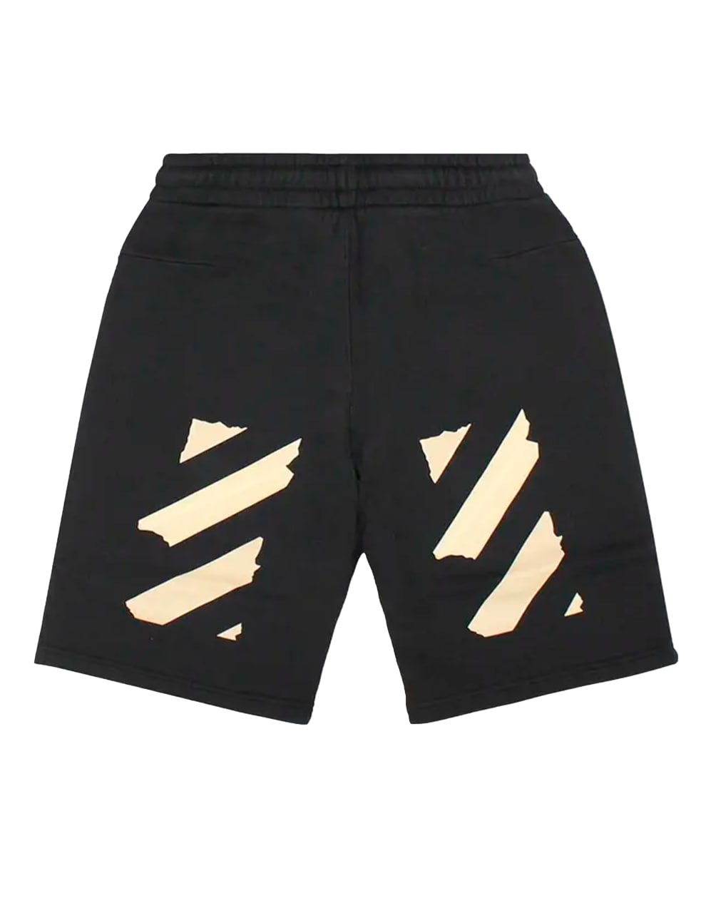 BUY OFF-WHITE TAPE SWEATSHORTS 'BLACK/BEIGE'