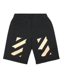 BUY OFF-WHITE TAPE SWEATSHORTS 'BLACK/BEIGE'