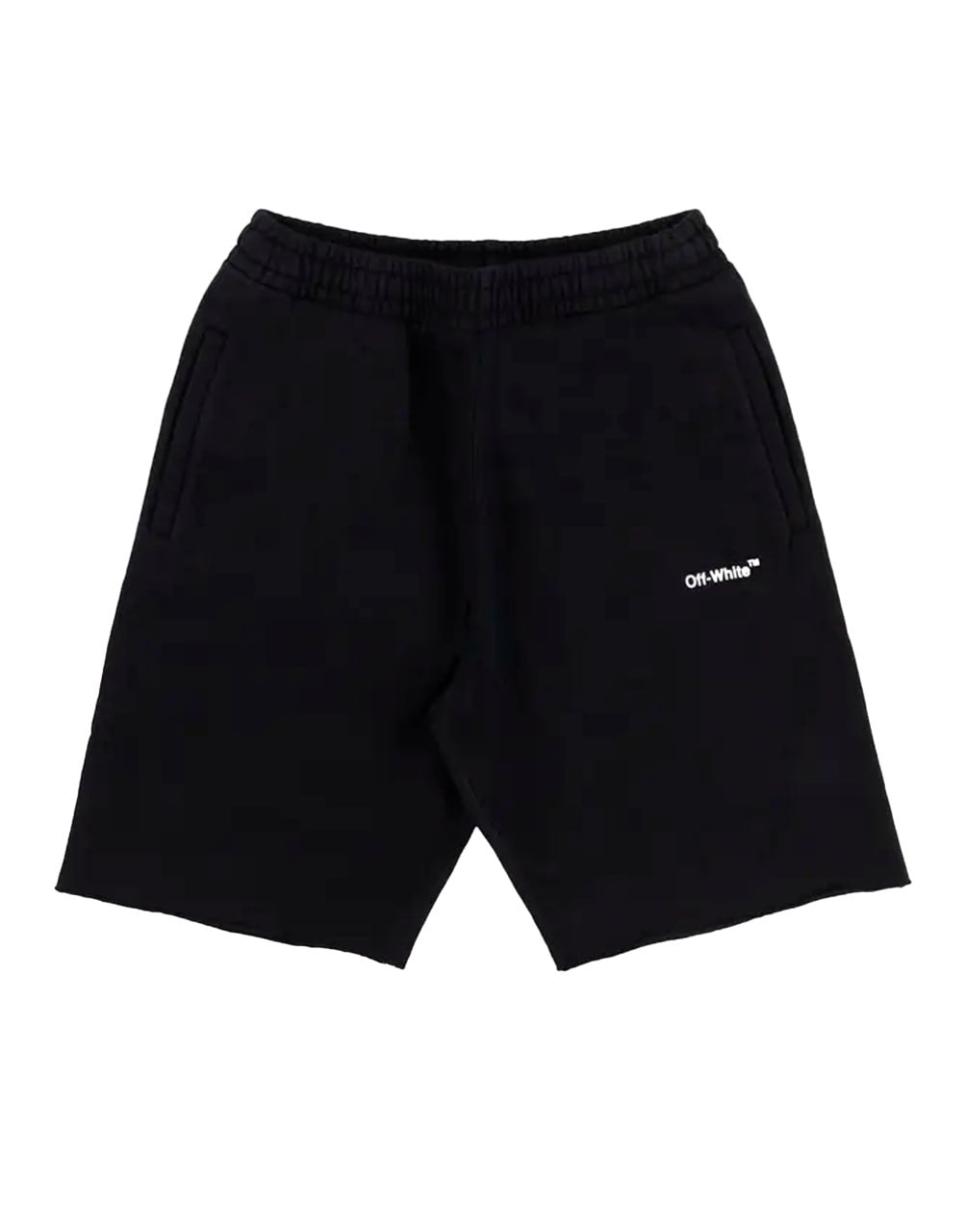 BUY OFF-WHITE RAW HEM 3D ARROWS LOGO SWEATSHORTS 'BLACK