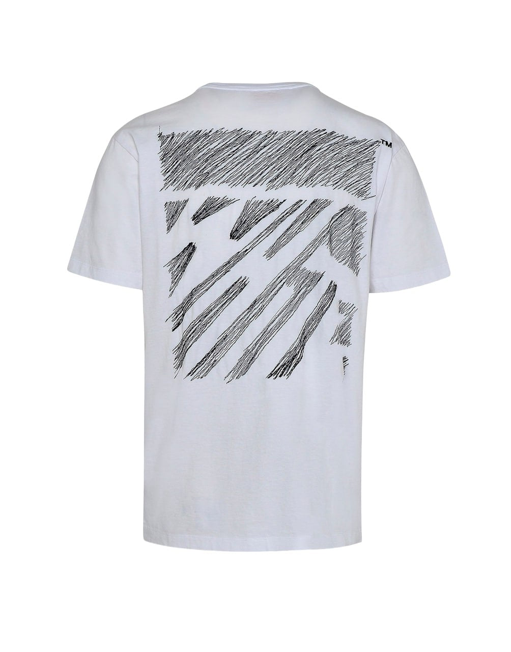 SCRIBBLE DIAG SLIM TEE WHITE BLACK