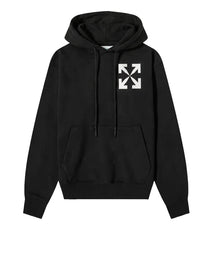 OFF-WHITE SUDADERA CON CAPUCHA ARROWS PRINT NEGRO/BLANCO