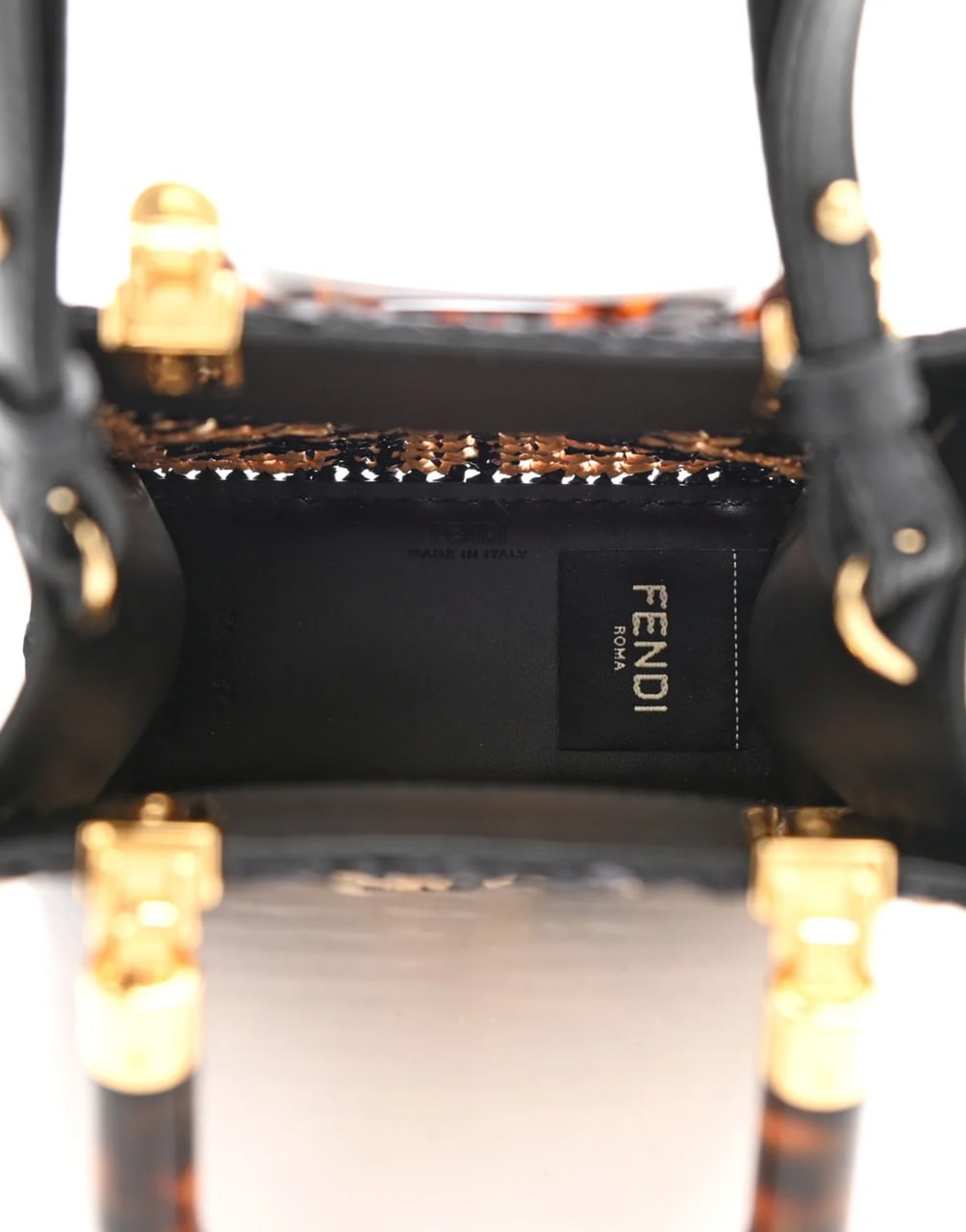 FENDI PRE-OWNED BOLSA SATCHEL SUNSHINE MINI DE RAFIA CON MOTIVO