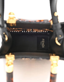 FENDI PRE-OWNED BOLSA SATCHEL SUNSHINE MINI DE RAFIA CON MOTIVO