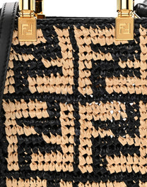FENDI PRE-OWNED BOLSA SATCHEL SUNSHINE MINI DE RAFIA CON MOTIVO