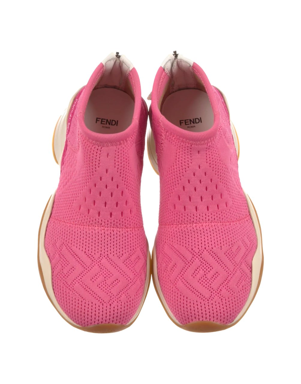 ZAPATILLA TIPO CALCETÍN DE PUNTO ROSA DE FENDI
