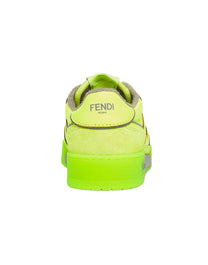 ZAPATILLAS FENDI MATCH DE PIEL Y ANTE DE COLOR AMARILLO NEÓN