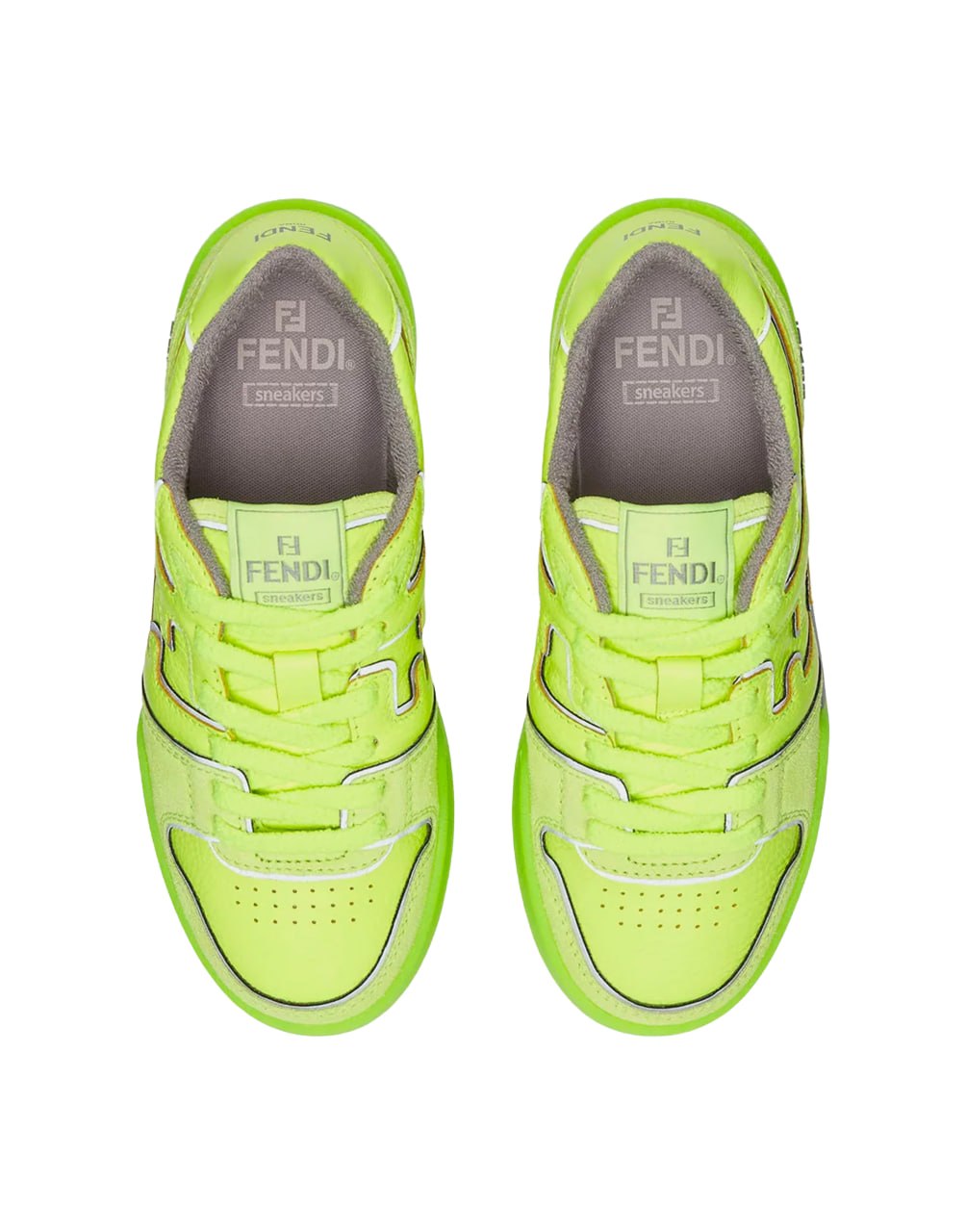 ZAPATILLAS FENDI MATCH DE PIEL Y ANTE DE COLOR AMARILLO NEÓN