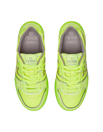 ZAPATILLAS FENDI MATCH DE PIEL Y ANTE DE COLOR AMARILLO NEÓN