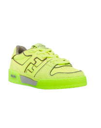 ZAPATILLAS FENDI MATCH DE PIEL Y ANTE DE COLOR AMARILLO NEÓN
