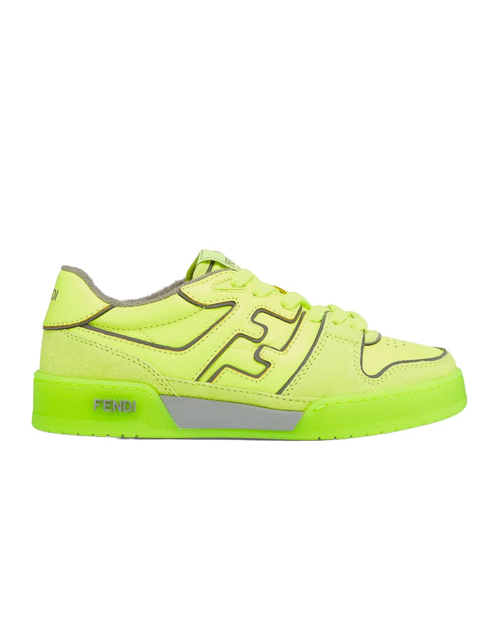 ZAPATILLAS FENDI MATCH DE PIEL Y ANTE DE COLOR AMARILLO NEÓN