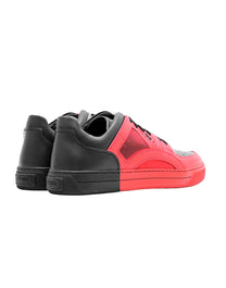 BUY FENDI LEATHER LOGO PERFORATED SNEAKER 'RED BLACK