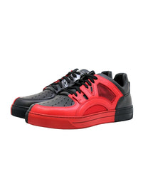BUY FENDI LEATHER LOGO PERFORATED SNEAKER 'RED BLACK