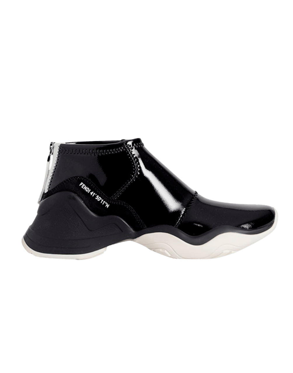 ZAPATILLAS FENDI FFLUID HIGH DE CHAROL NEGRO BRILLANTE