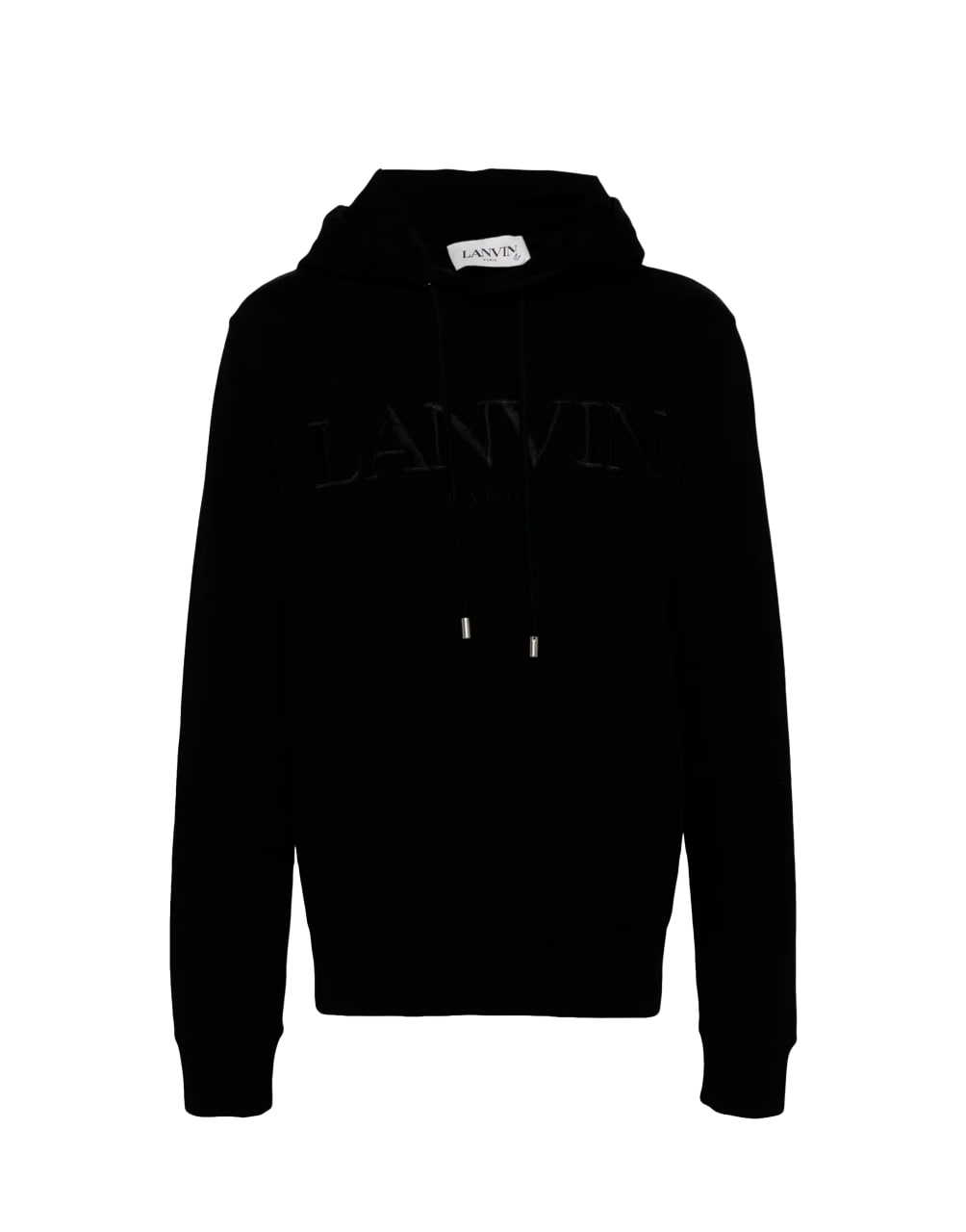 LANVIN BLACK HOODIE WHIT LOGO