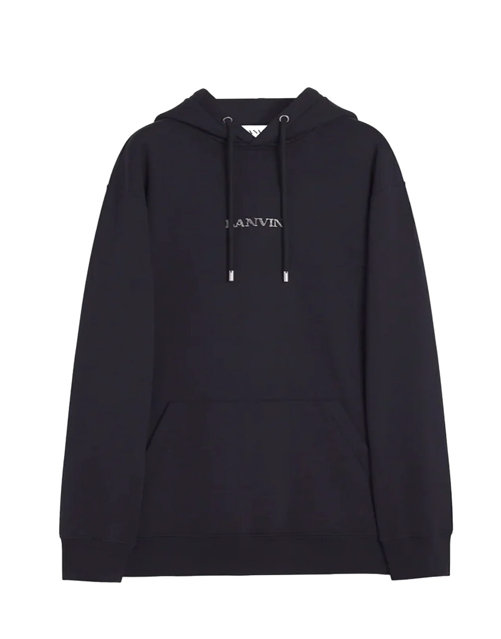 LANVIN LOGO-EMBROIDERED COTTON HOODIE