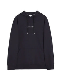 LANVIN LOGO-EMBROIDERED COTTON HOODIE