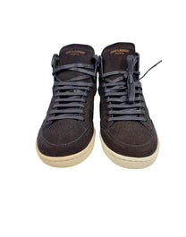 SAINT LAURENT SL/10H SIGNATURE COURT CLASSIC HI-TOP SNEAKER IN BROWN SUEDE.